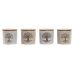 Azucarero Home ESPRIT Blanco Beige Bambú Gres 9,5 x 9,5 x 9,5 cm (4 Unidades)