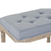 Banqueta DKD Home Decor   Azul Poliéster Linho Madeira da borracha (122 x 41 x 48 cm)