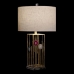 Bureaulamp DKD Home Decor Wit Polyester Metaal Kristal 220 V Gouden 60 W (41 x 41 x 72 cm)