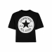 T-Shirt met Korte Mouwen voor kinderen Converse Zwart