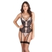 Ensemble de Lingerie S Pleasures Noir/Gris (Taille unique)