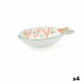 Snack Bowl Quid Kaleido White Ceramic 14 x 9 x 3 cm (4 Units)