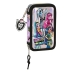 Astuccio Doppio Monster High Best boos Lilla 12.5 x 19.5 x 4 cm (28 Pezzi)