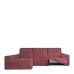 Hoes voor chaise longue met lange armleuning links Eysa ROC Tegel Donkerrood 180 x 120 x 360 cm