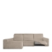 Hoes voor chaise longue met lange armleuning links Eysa ROC Geglaceerd kastanje Lichtbruin 180 x 120 x 360 cm