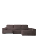 Right long arm chaise longue cover Eysa ROC Brown 180 x 120 x 360 cm