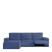 Hoes voor chaise longue met korte armleuning links Eysa JAZ Blauw 120 x 120 x 360 cm