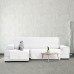 Capa para chaise longue de braço curto esquerdo Eysa SILVER Branco 100 x 110 x 240 cm