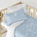 Parure de couette HappyFriday Basic Kids Bleu Lit de bébé 2 Pièces