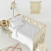 Duvet cover set HappyFriday Basic Kids White Baby Crib 2 Pieces