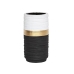 Vaso Romimex Branco Preto Dourado Cerâmica 12 x 30 x 12 cm