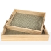 Set van trays Romimex Natuurlijk Hout 40 x 5 x 30 cm 35 x 25 x 5 cm 2 Onderdelen