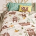 Set di copripiumino HappyFriday Moshi Moshi Happy Sloth Multicolore Singolo 2 Pezzi