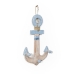 Wall mounted coat hanger Romimex Blue Natural Wood Anchor 23 x 40 x 7 cm