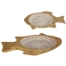 Centrotavola Romimex Beige Naturale Pesce 23 x 4 x 37 cm Rattan