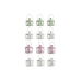 Farolas Home ESPRIT Blanco Verde Rosa Cristal Hierro Shabby Chic 7 x 7 x 10 cm (3 Piezas) (4 Unidades)