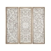 Conjunto de 3 quadros Romimex Branco Natural Madeira MDF 30 x 90 x 4 cm