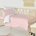 Dyne deksel sett HappyFriday Basic Kids Rosa Barneseng Gingham 2 Deler