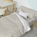 Dekbedovertrek set HappyFriday Basic Kids Beige Bed van 80/90 Vichy 2 Onderdelen