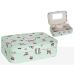 Caja-Joyero Romimex Verde PVC 22 x 7 x 15 cm Flores