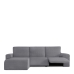 Hoes voor chaise longue met korte armleuning links Eysa JAZ Grijs 120 x 120 x 360 cm