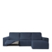 Right short arm chaise longue cover Eysa ROC Blue 120 x 120 x 360 cm