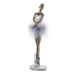 Decoratieve figuren Alexandra House Living Wit Zilverkleurig Acryl Plastic Melamine Ballerina