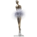 Decoratieve figuren Alexandra House Living Wit Zilverkleurig Acryl Plastic Melamine Ballerina