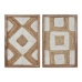 Cuadro Home ESPRIT Blanco Natural Geométrico Boho 40 x 3 x 60 cm (2 Unidades)