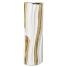 Vase Alexandra House Living Weiß Gold aus Keramik 11 x 11 x 33 cm