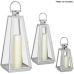 Lanterns Alexandra House Living Silver Steel 12 x 25 x 12 cm 18 x 53 x 18 cm 17 x 39 x 17 cm Candleholder 3 Pieces