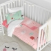 Parure de couette HappyFriday Moshi Moshi Hola Multicouleur Lit de bébé 2 Pièces