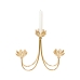 Candelabro Romimex Dourado Metal Vidro 31 x 26 x 6 cm