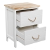 Mesa de Cabeceira Alexandra House Living Branco Castanho Madeira 40 x 55 x 30 cm