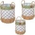 Set of Baskets Alexandra House Living 03788 White Green wicker Rattan Natural Fibre (3 Units)