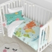 Duvet cover set HappyFriday Happynois World Map Multicolour Baby Crib 2 Pieces