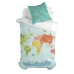 Tekikoti komplekt HappyFriday Happynois World Map Mitmevärviline Voodi 80 cm 2 Tükid, osad