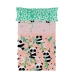 Jeu de draps HappyFriday Moshi Moshi Panda garden Rose Lit 1 persone 2 Pièces