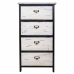 Cassettiera Alexandra House Living Bianco Nero Legno di paulownia 29 x 73 x 40 cm