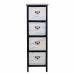 Cassettiera Alexandra House Living Bianco Nero Legno di paulownia 32 x 81 x 26 cm