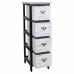 Chest of drawers Alexandra House Living White Black Paolownia wood 32 x 81 x 26 cm