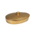 Decoratieve Doos Romimex Gouden Aluminium Gehamerd 26 x 9 x 18 cm