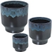 Set de jardiniere Alexandra House Living Albastru Negru Ceramică (3 Piese)