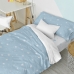 Dekbedovertrek set HappyFriday Basic Kids Blauw Bed van 80/90 2 Onderdelen