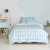 Duvet cover set HappyFriday Basic Kids Blue Single Gingham 2 Pieces