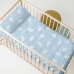 Sprei HappyFriday BASIC KIDS Blauw 100 x 130 cm Wieg voor baby's