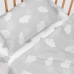 Set beddengoed HappyFriday Basic Kids Clouds Grijs Wieg voor baby's 2 Onderdelen