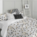 Fodera per cuscino HappyFriday Blanc Golden dots Multicolore 2 Pezzi