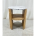 Side table Romimex White Natural MDF Wood 40 x 49 x 40 cm