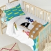 Dekbedovertrek set HappyFriday Mr Fox Flying boy Multicolour Wieg voor baby's 2 Onderdelen